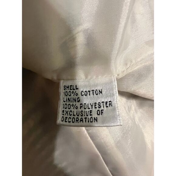 Talbots Embroidered Blazer Brown & Cream Size 16 Striped - Picture 6 of 9